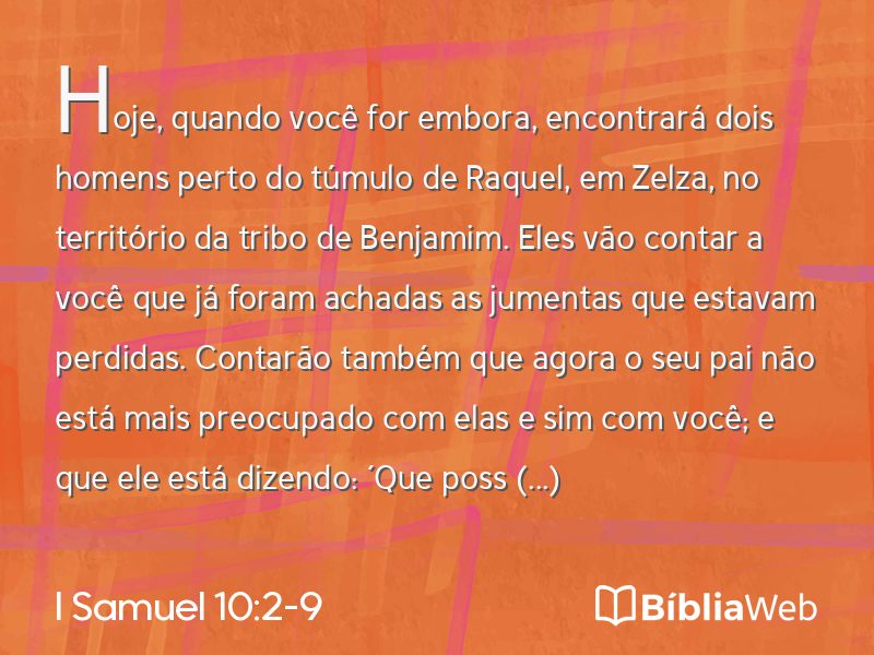 I Samuel 10:2-9 em imagem para compartilhar