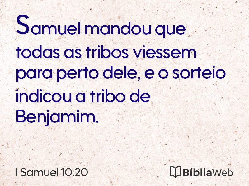 I Samuel 10:20 em imagem para compartilhar