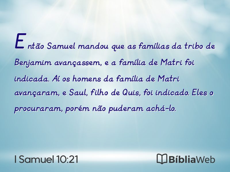 I Samuel 10:21 em imagem para compartilhar