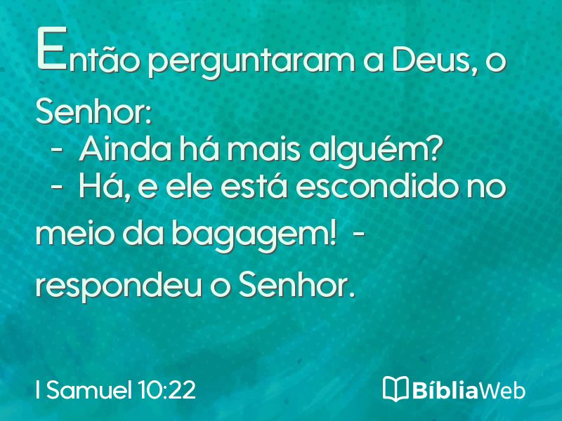 I Samuel 10:22 em imagem para compartilhar