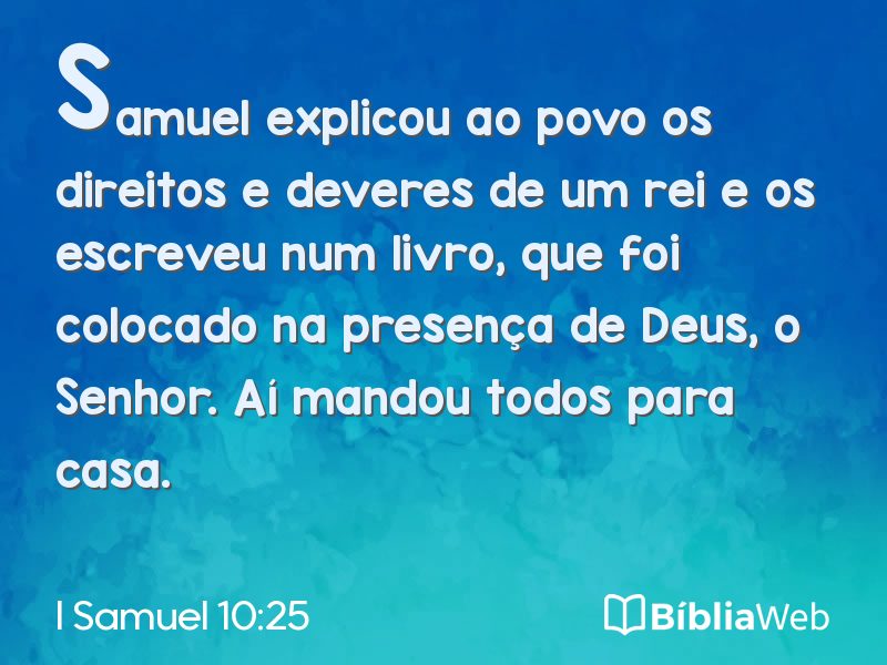 I Samuel 10:25 em imagem para compartilhar
