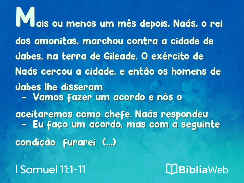 I Samuel 11:1-11 em imagem para compartilhar