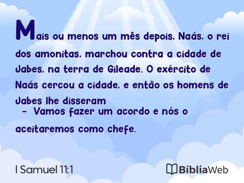 I Samuel 11:1 em imagem para compartilhar