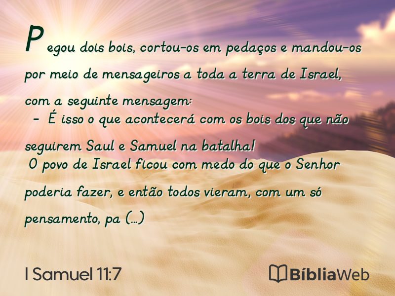 I Samuel 11:7 em imagem para compartilhar
