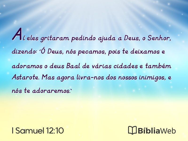 I Samuel 12:10 em imagem para compartilhar