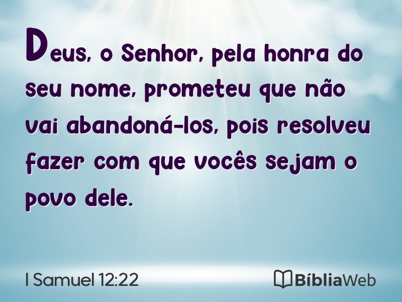 I Samuel 12:22 em imagem para compartilhar