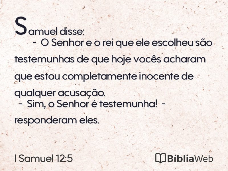 I Samuel 12:5 em imagem para compartilhar