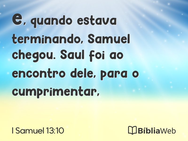I Samuel 13:10 em imagem para compartilhar
