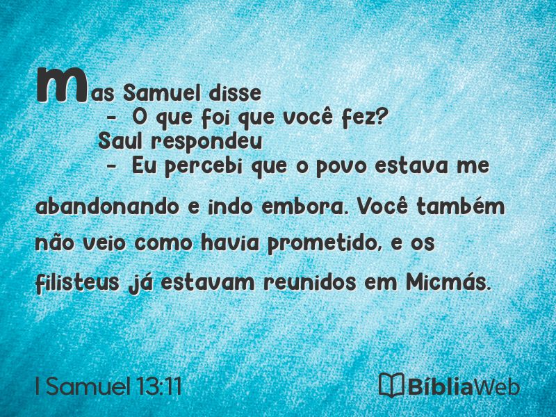 I Samuel 13:11 em imagem para compartilhar