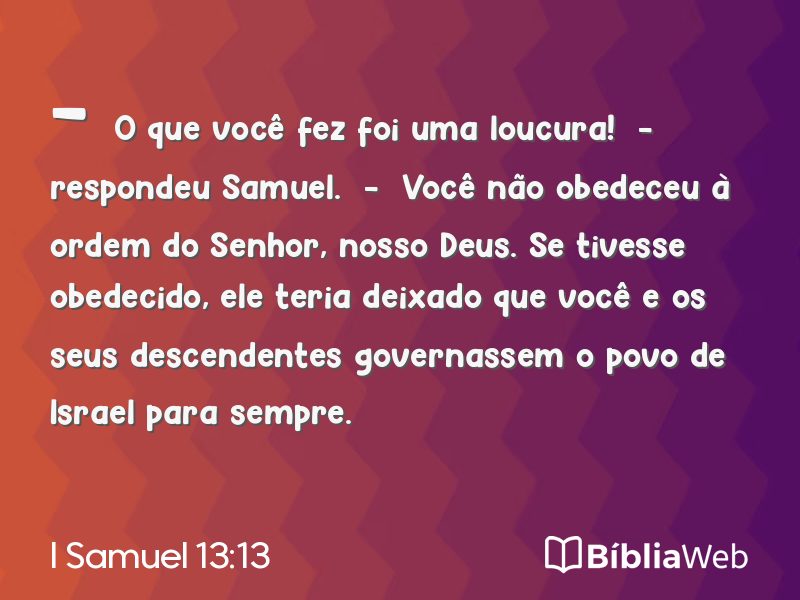 I Samuel 13:13 em imagem para compartilhar