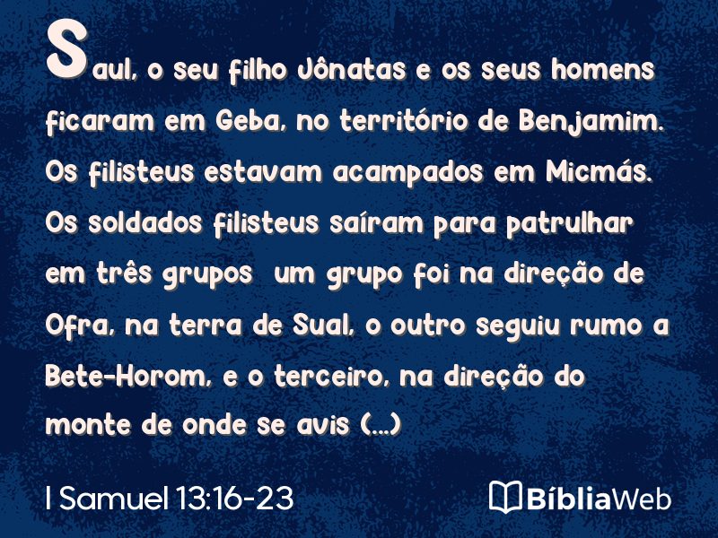 I Samuel 13:16-23 em imagem para compartilhar