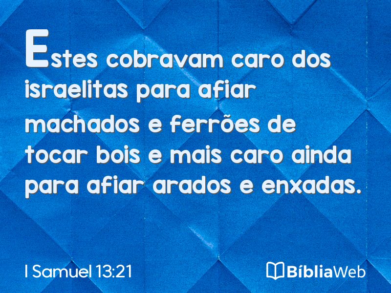 I Samuel 13:21 em imagem para compartilhar