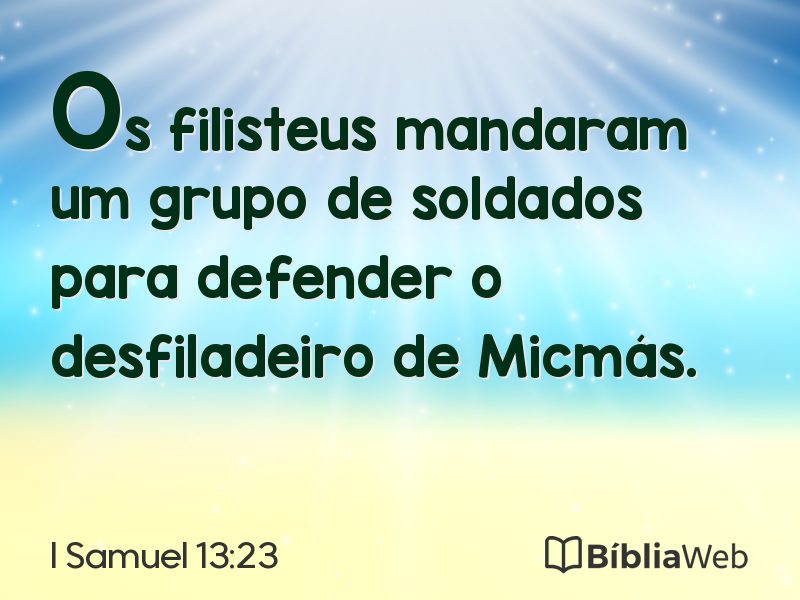 I Samuel 13:23 em imagem para compartilhar