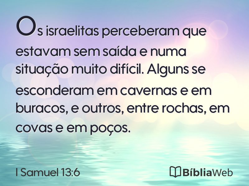I Samuel 13:6 em imagem para compartilhar