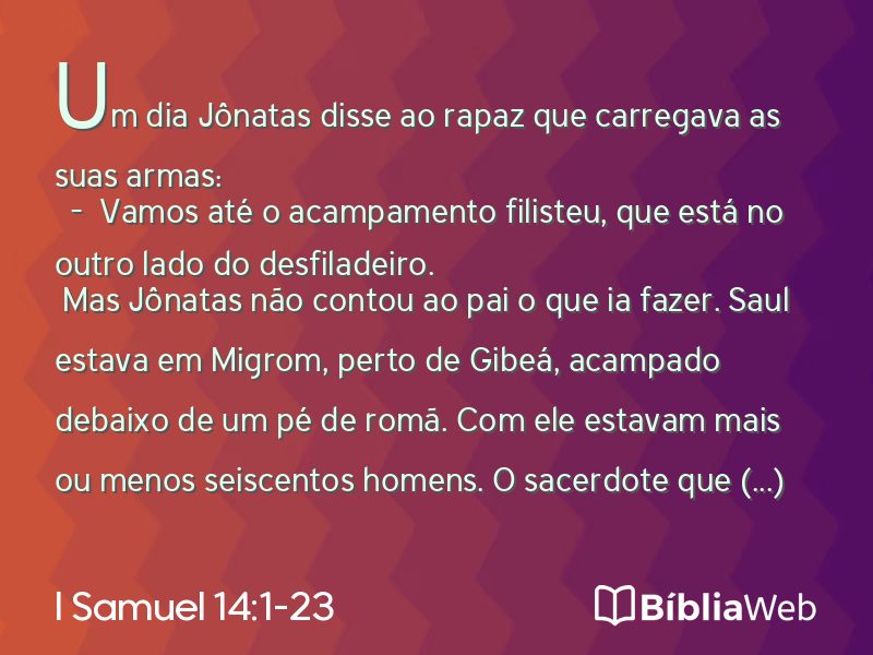 I Samuel 14:1-23 em imagem para compartilhar