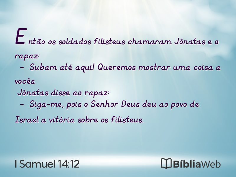 I Samuel 14:12 em imagem para compartilhar