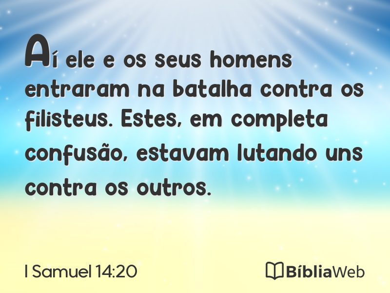 I Samuel 14:20 em imagem para compartilhar