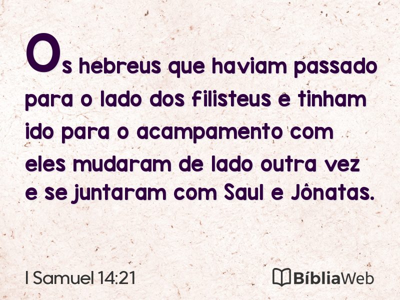 I Samuel 14:21 em imagem para compartilhar