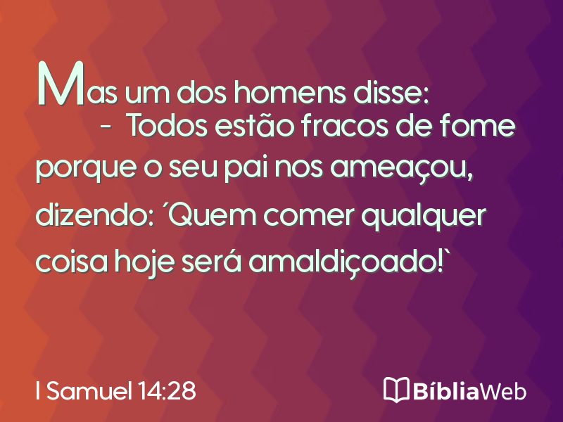 I Samuel 14:28 em imagem para compartilhar