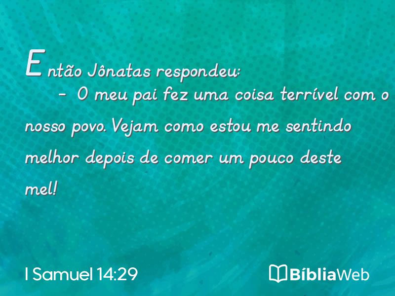 I Samuel 14:29 em imagem para compartilhar