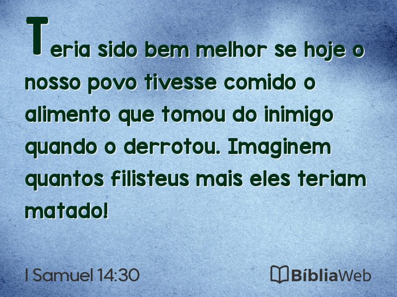 I Samuel 14:30 em imagem para compartilhar
