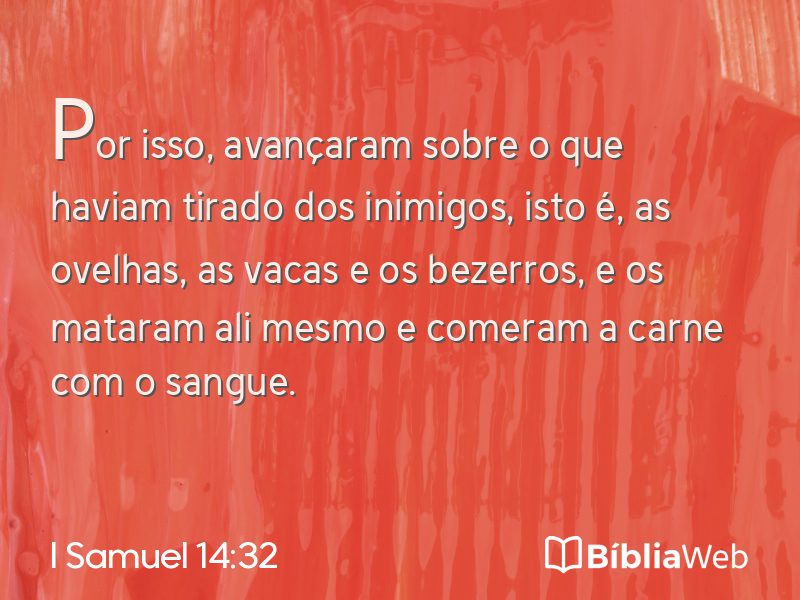 I Samuel 14:32 em imagem para compartilhar