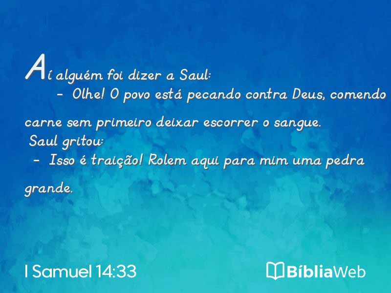 I Samuel 14:33 em imagem para compartilhar