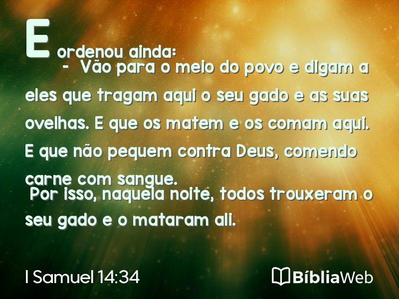 I Samuel 14:34 em imagem para compartilhar