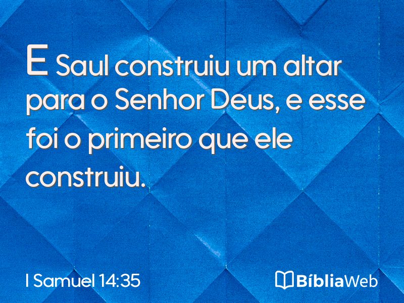 I Samuel 14:35 em imagem para compartilhar