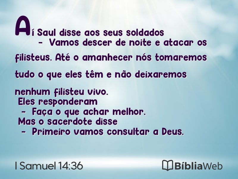 I Samuel 14:36 em imagem para compartilhar