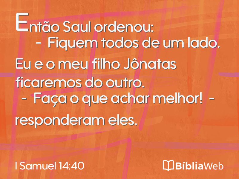 I Samuel 14:40 em imagem para compartilhar