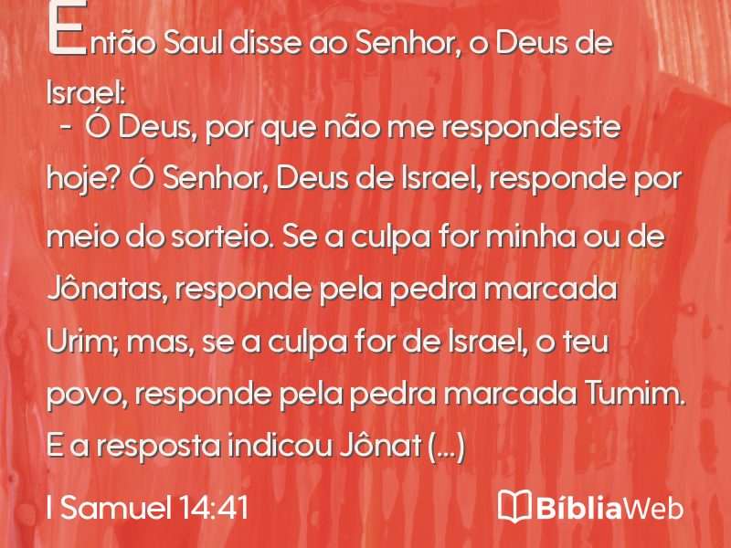I Samuel 14:41 em imagem para compartilhar