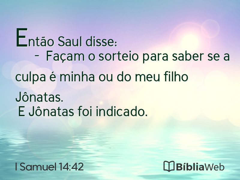 I Samuel 14:42 em imagem para compartilhar