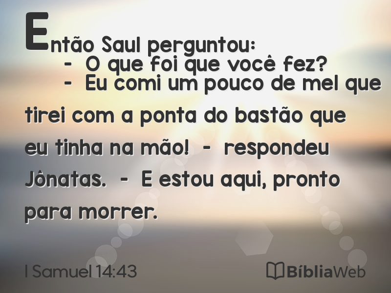 I Samuel 14:43 em imagem para compartilhar