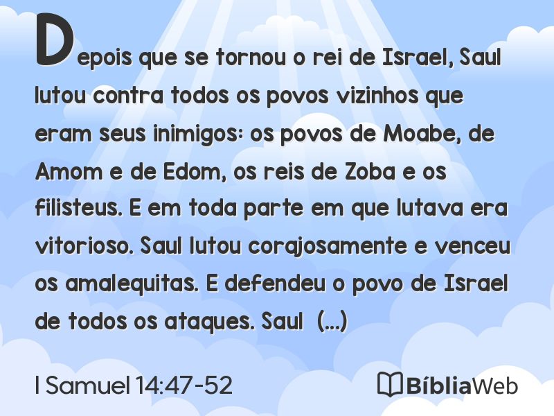 I Samuel 14:47-52 em imagem para compartilhar