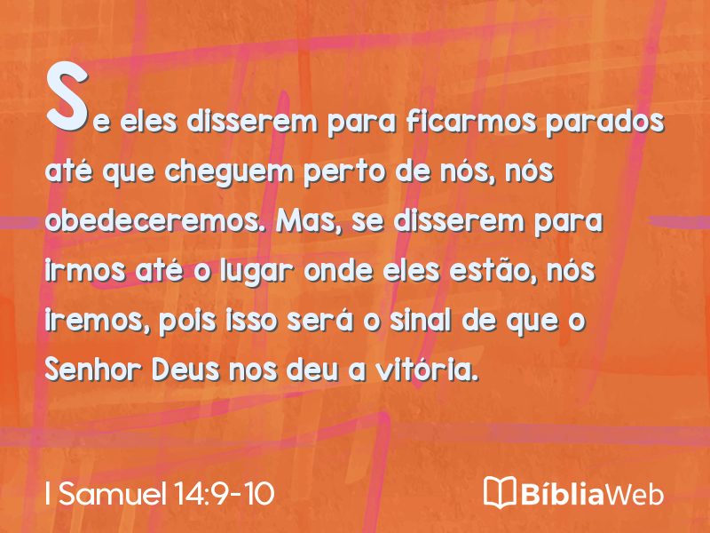 I Samuel 14:9-10 em imagem para compartilhar