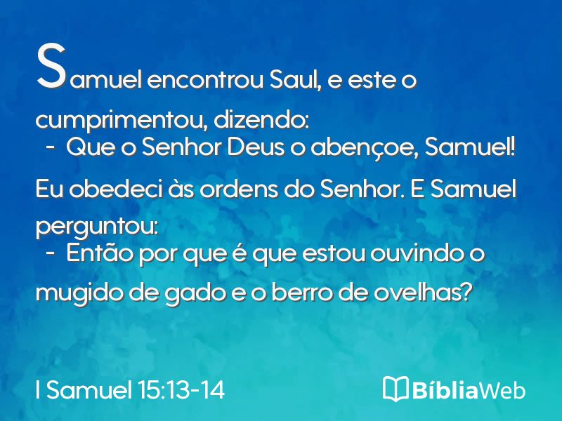 I Samuel 15:13-14 em imagem para compartilhar