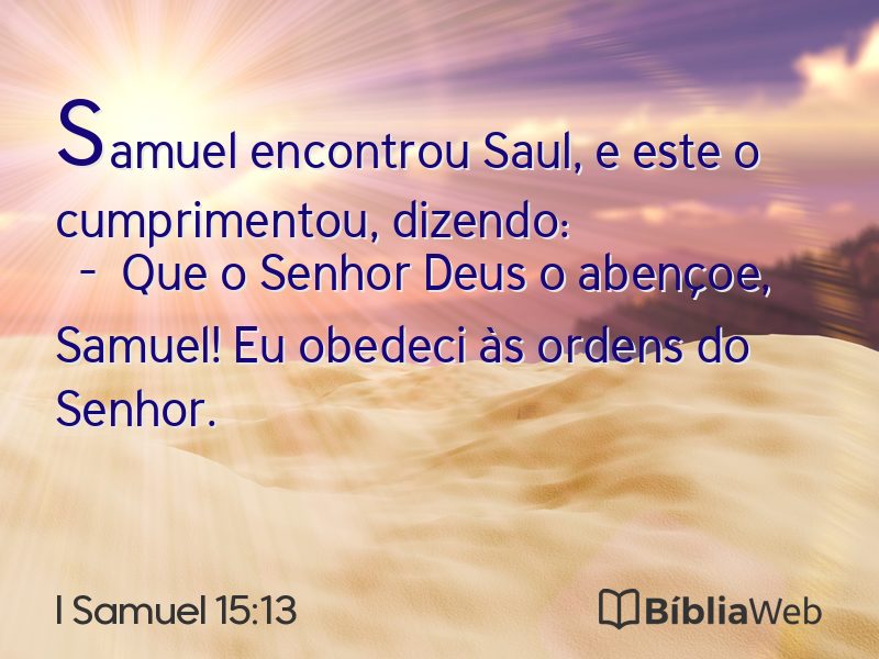 I Samuel 15:13 em imagem para compartilhar