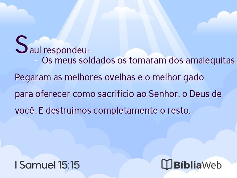 I Samuel 15:15 em imagem para compartilhar