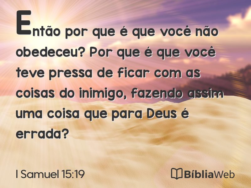 I Samuel 15:19 em imagem para compartilhar