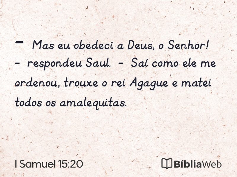 I Samuel 15:20 em imagem para compartilhar