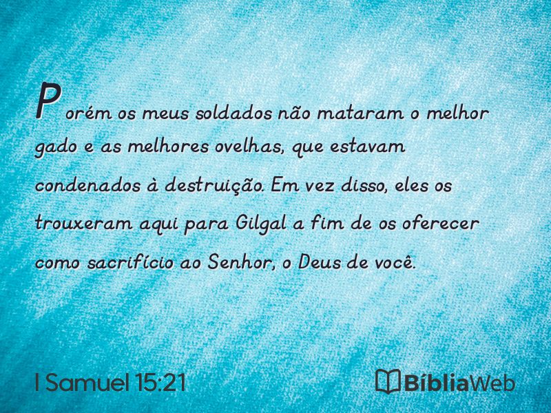 I Samuel 15:21 em imagem para compartilhar