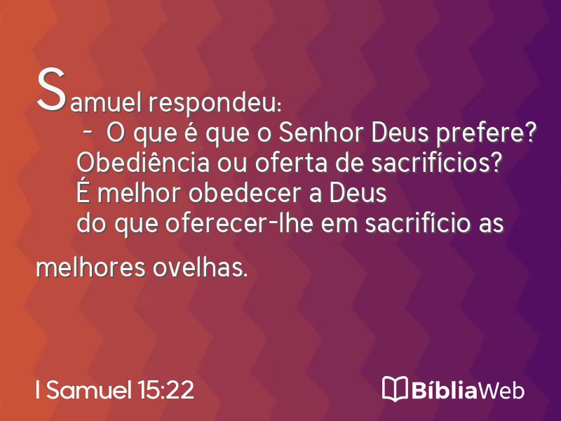 I Samuel 15:22 em imagem para compartilhar