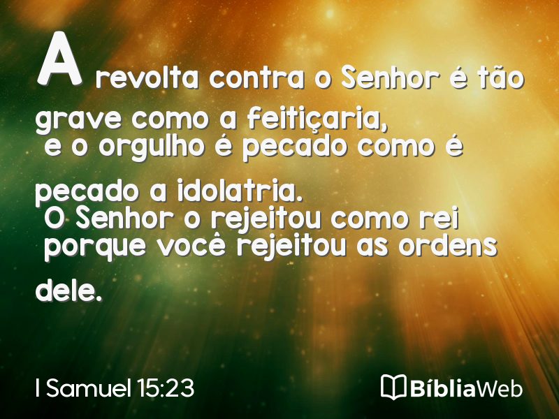 I Samuel 15:23 em imagem para compartilhar