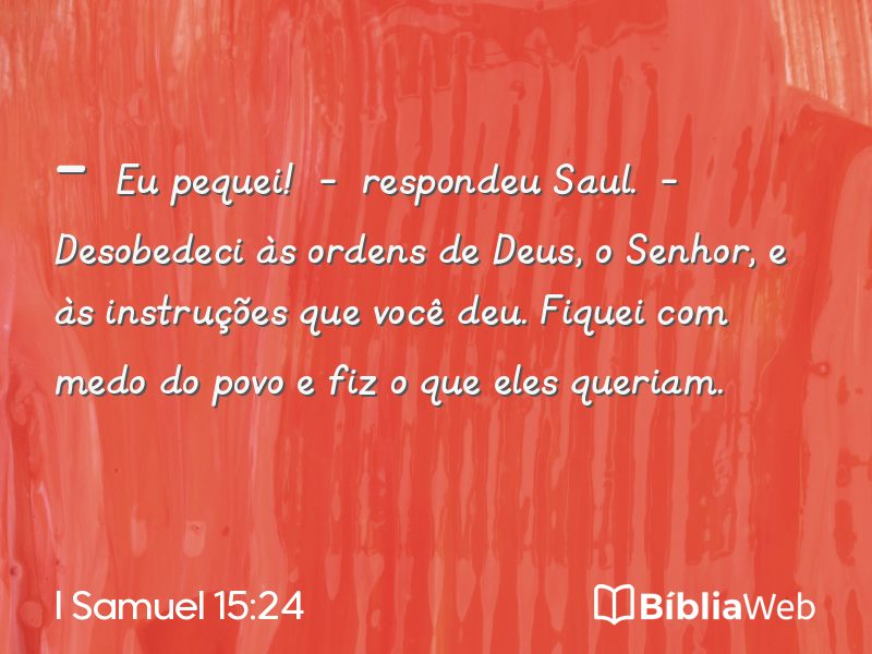 I Samuel 15:24 em imagem para compartilhar