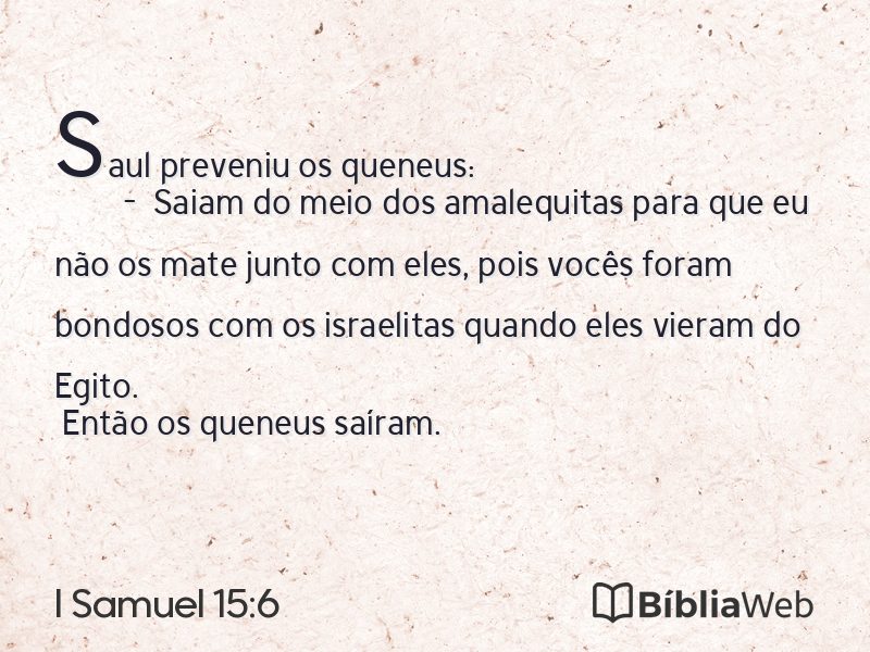 I Samuel 15:6 em imagem para compartilhar