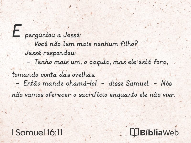 I Samuel 16:11 em imagem para compartilhar