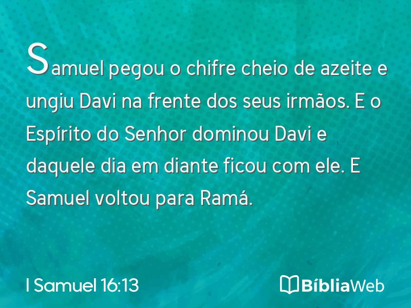 I Samuel 16:13 em imagem para compartilhar