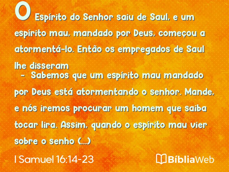 I Samuel 16:14-23 em imagem para compartilhar