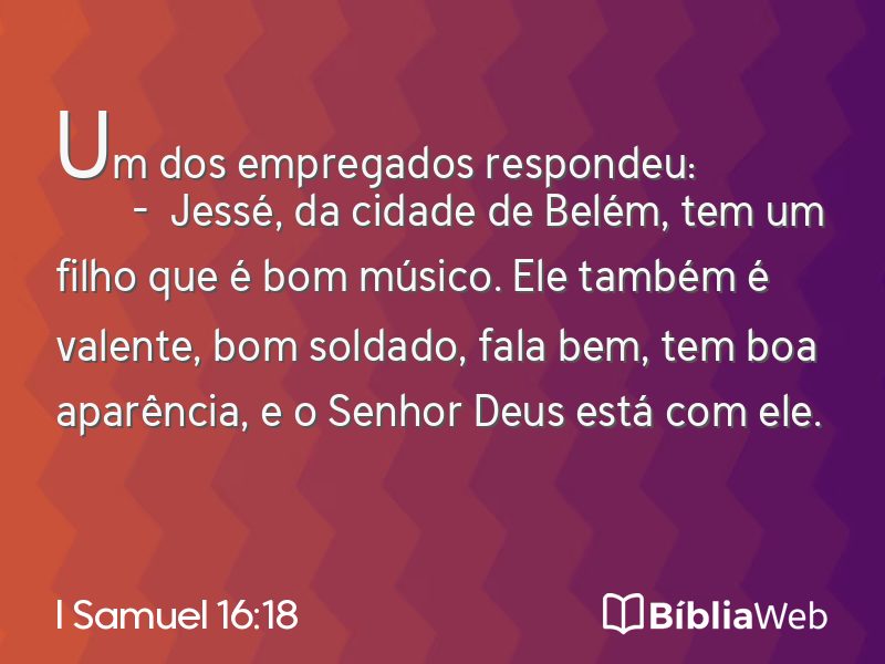 I Samuel 16:18 em imagem para compartilhar